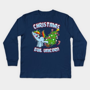 Evil Christmas Unicorn Kids Long Sleeve T-Shirt